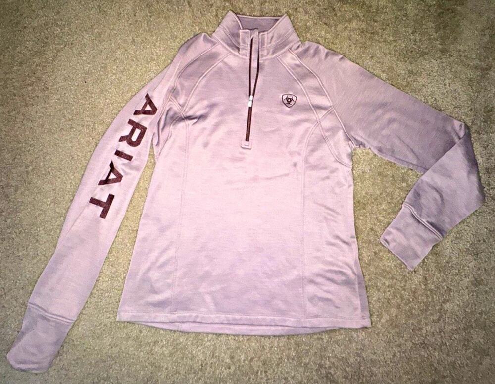 Ariat TEK Womens M Lilac Purple 1/4 Zip Pullover Equestrian Riding Shirt